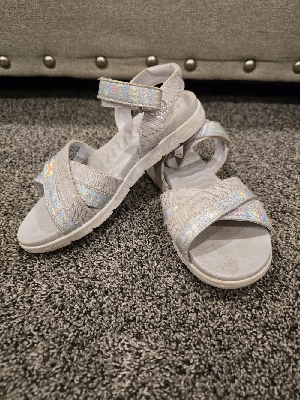 Sperry Kids Holographic Silver Comfort Sandals